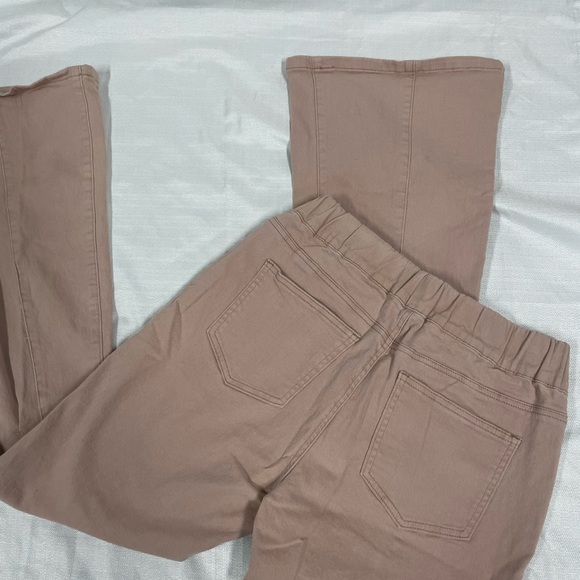 Pale pink pull on stretchy corduroy flare jeans, or dress flare pant size large - Picture 3 of 4